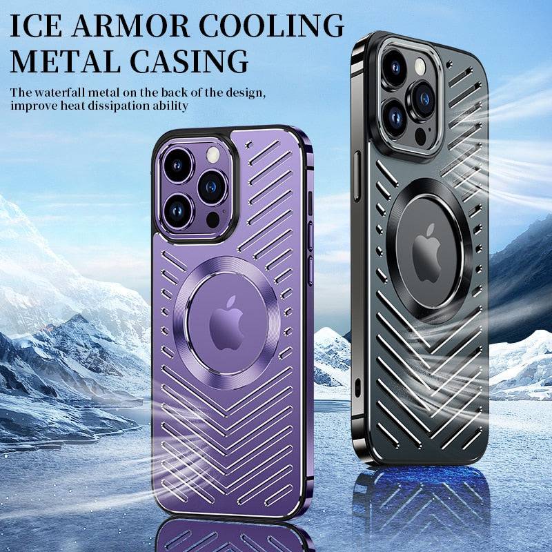 Luxury Metal Phone Case with Heat Dissipation and Ultimate Protection for iPhone