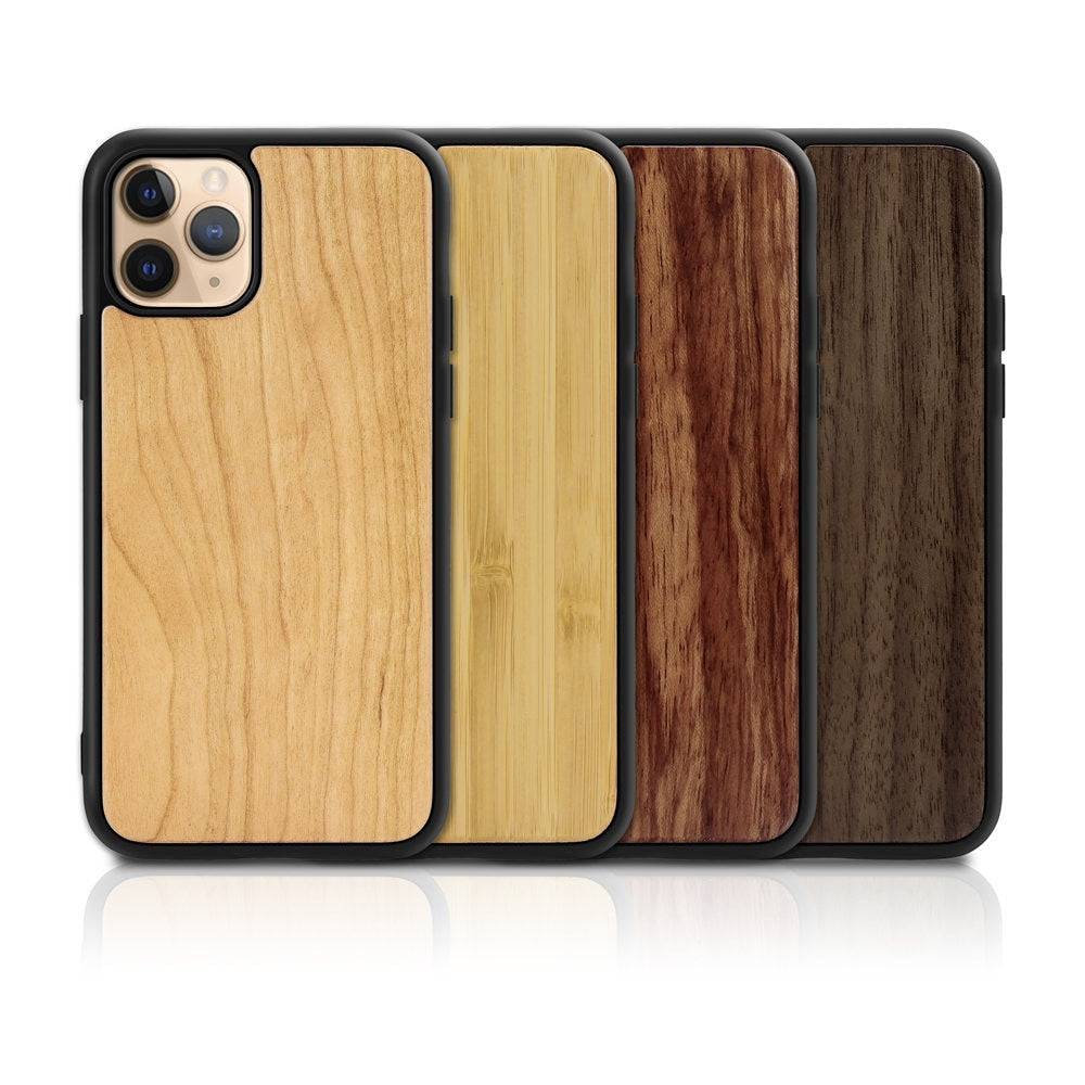 Real Wood back case for iphone 14 13 12 Genuine Bamboo Wooden Hard