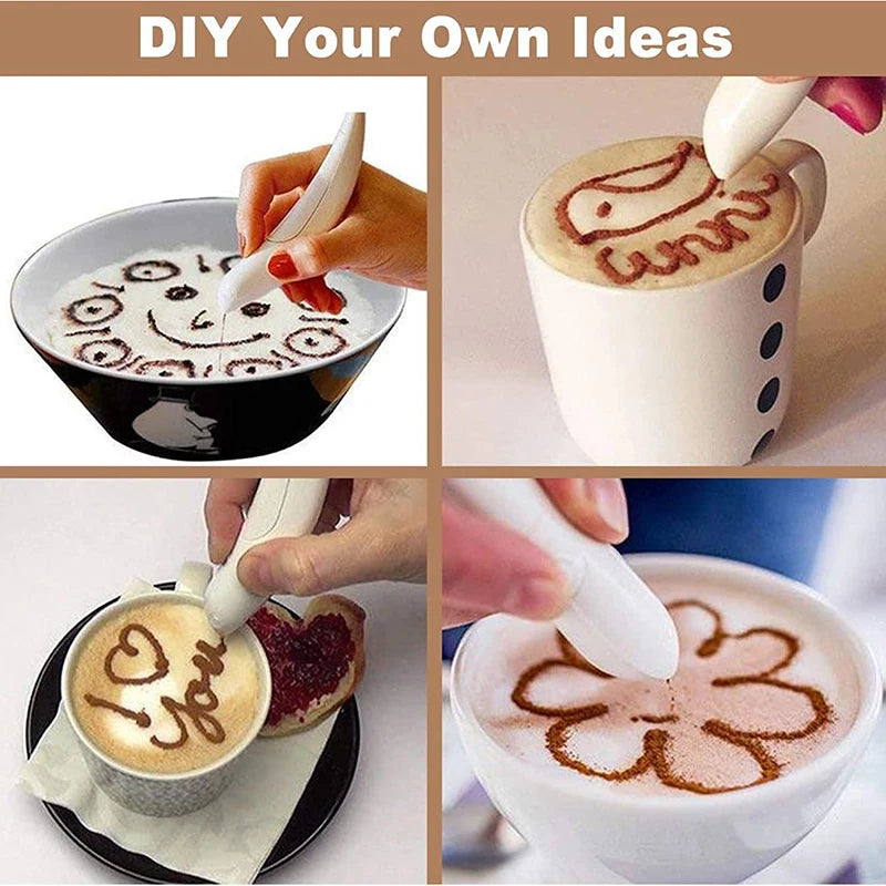 Electrical Latte Art Pen for Coffee Cake