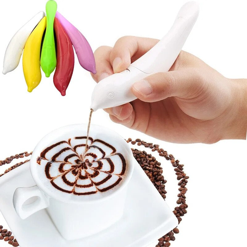 Electrical Latte Art Pen for Coffee Cake
