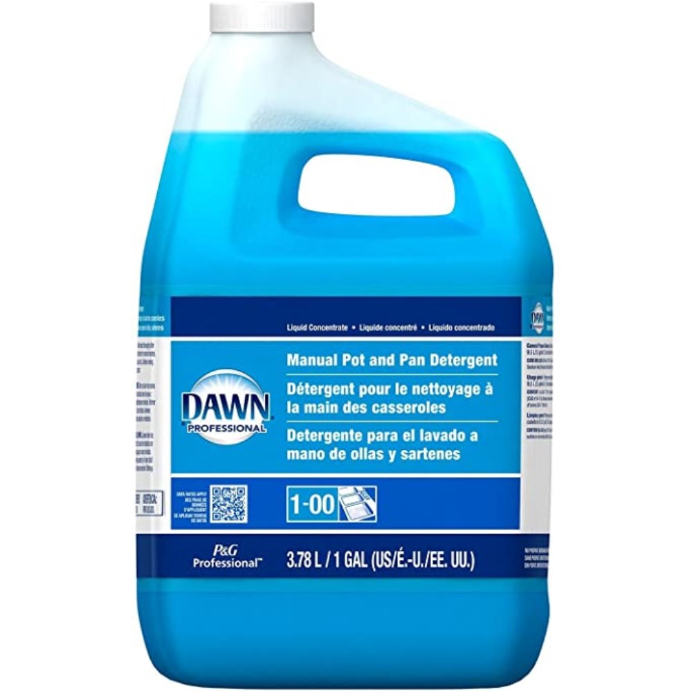 Dawn?? Pot and Pan Manual Liquid Dish Detergent, Blue Liquid, No Added Fragrance, 1gal, 4/Case