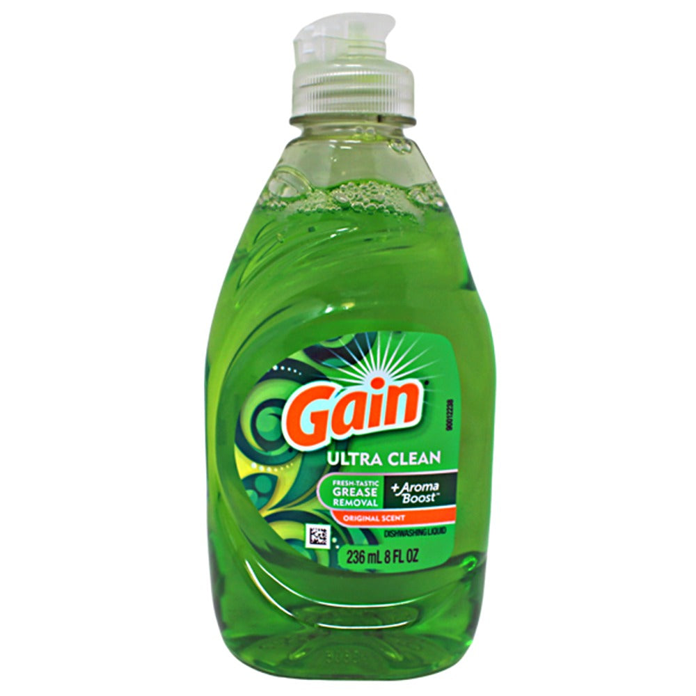GAIN Dishwash Liquid 8Oz Liquid Ultra 12/Pack