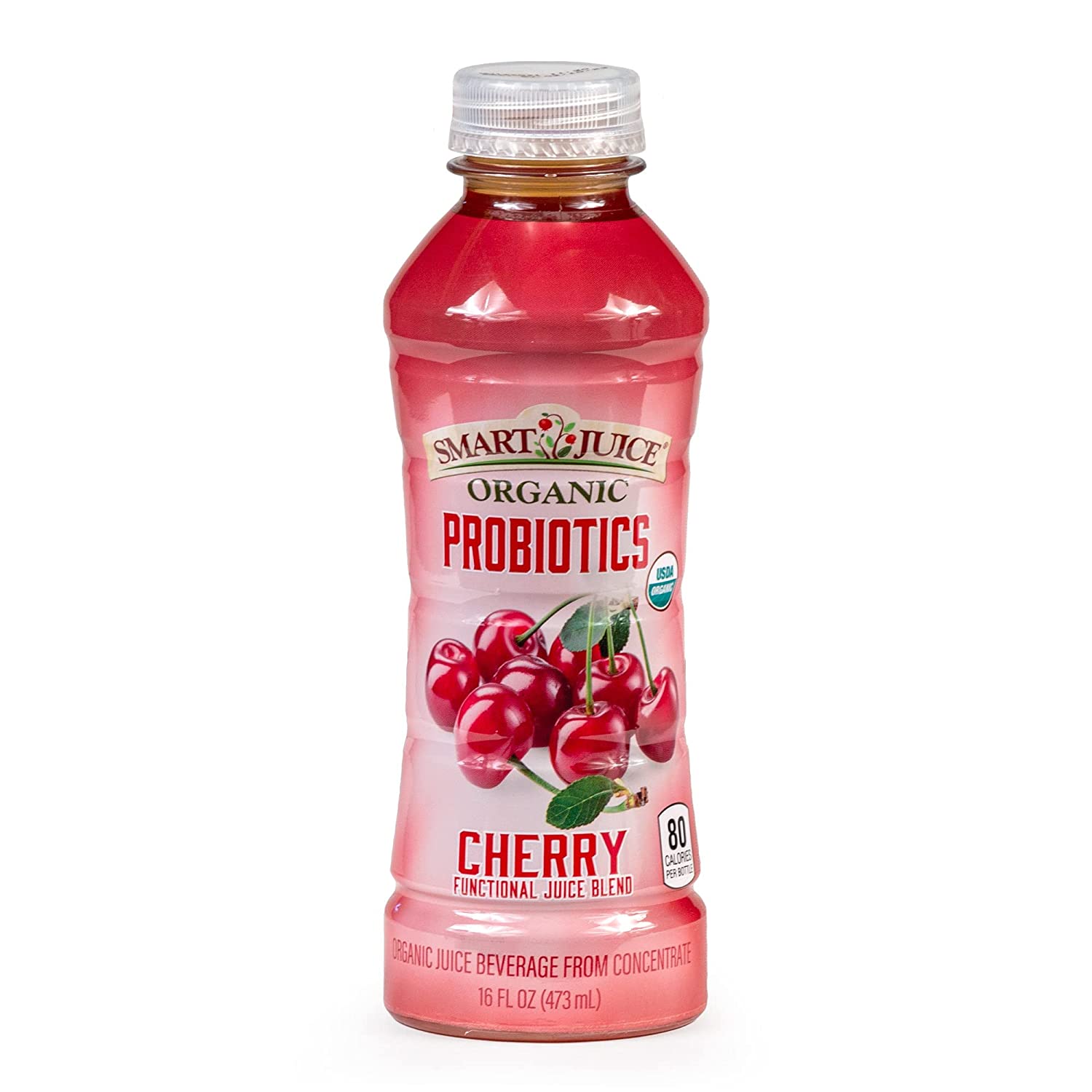 Smart Juice Organic Probiotic Beverage, Cherry, 16oz (Pack of 12)