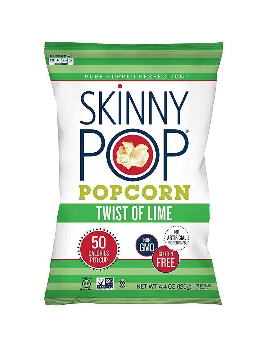 SKINNYPOP Popcorn, Twist of Lime, 4.4 OZ (Pack of 12)