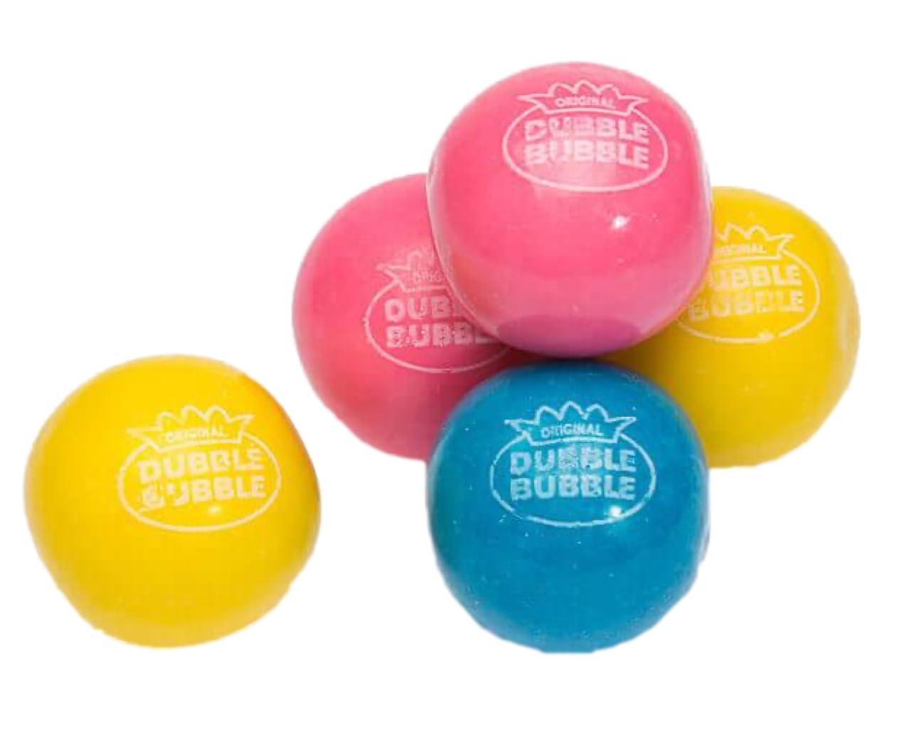 Dubble Bubble Cotton Candy and Fruit Flavored Gum Balls 2 Bags Bundle | Great for Gum ball Machine, Themed Party, Birthday, Halloween, Christmas Holiday Gift | Soko Smiles Pocket Bag Included