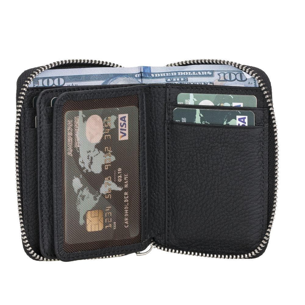 Elvis Zippered Genuine Leather Wallet / Card Holder