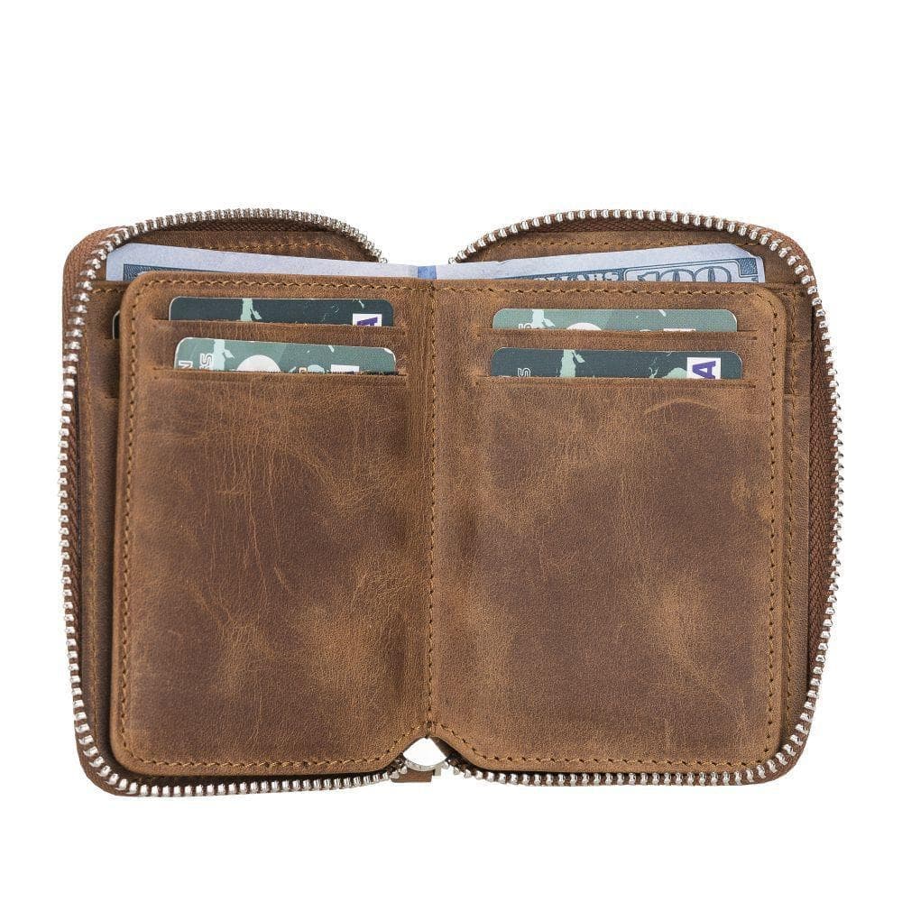 Elvis Zippered Genuine Leather Wallet / Card Holder