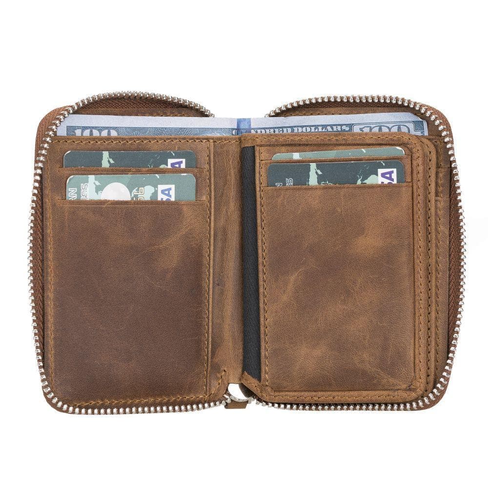 Elvis Zippered Genuine Leather Wallet / Card Holder