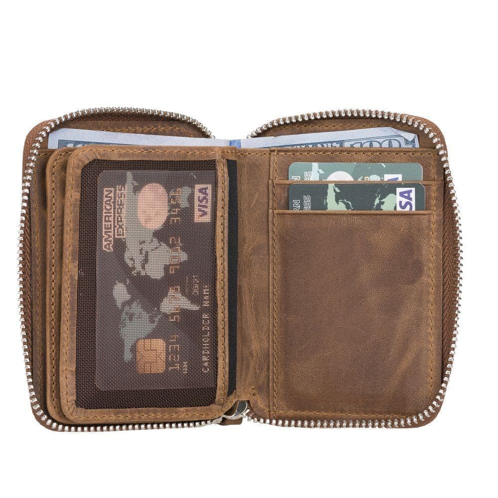 Elvis Zippered Genuine Leather Wallet / Card Holder