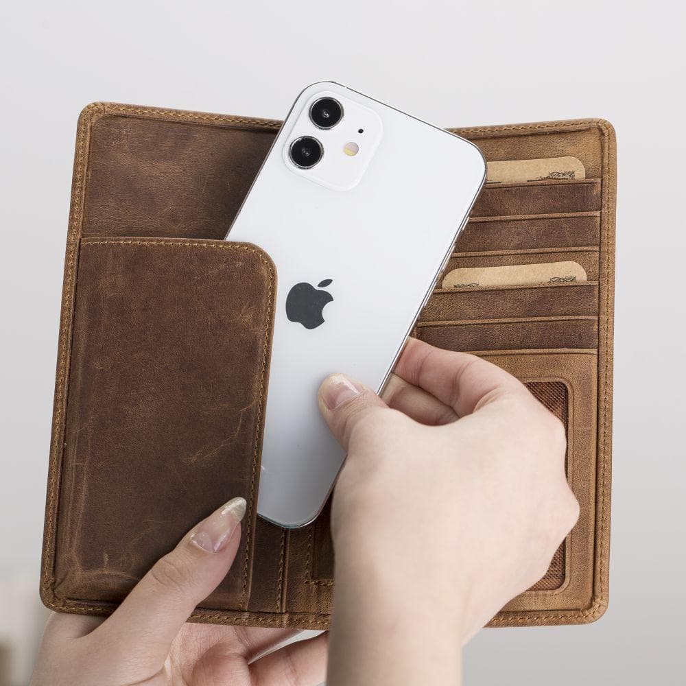 Evra Customizable, Genuine Leather Universal Wallet for Unisex