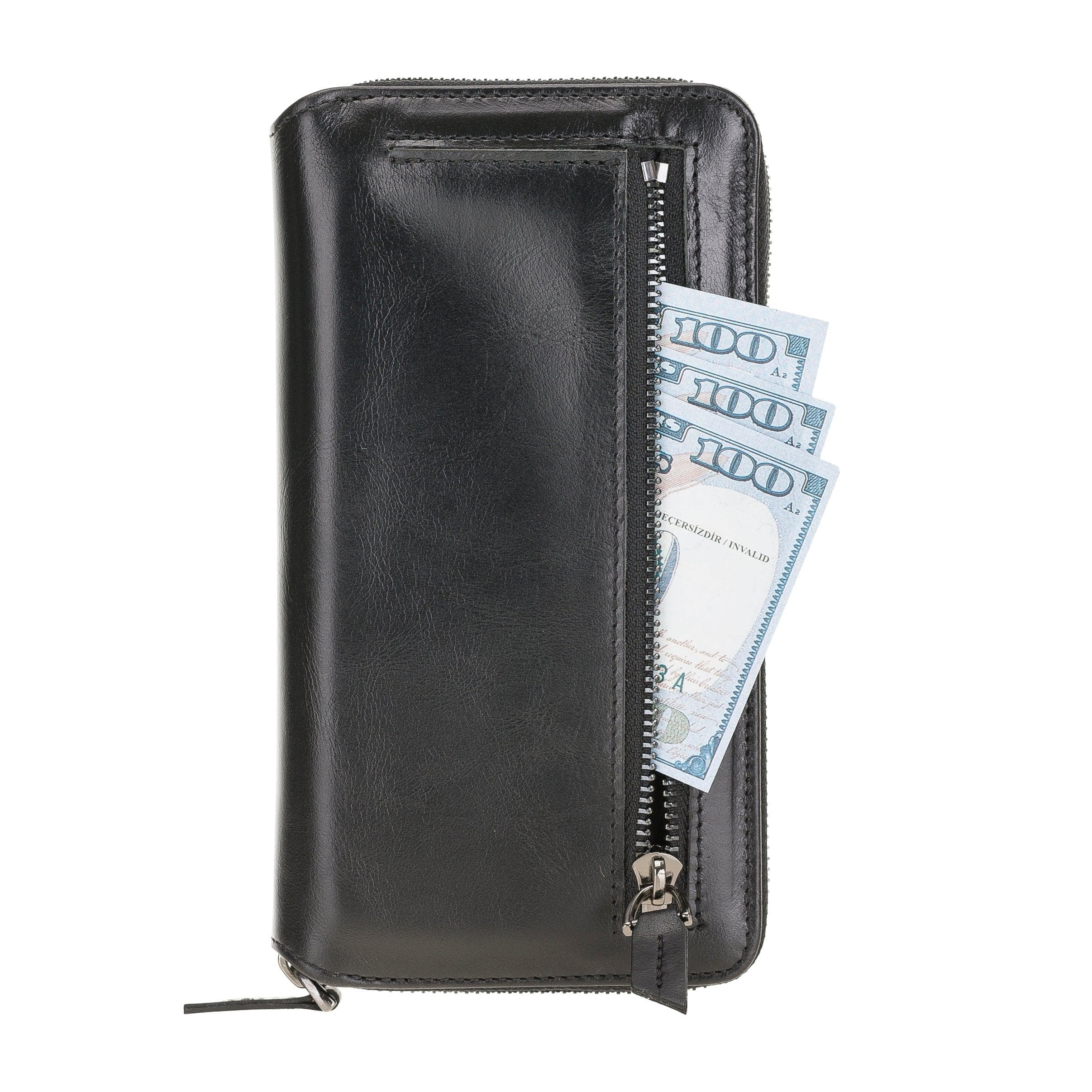 Detachable Leather Zipper Wallet Cases for Apple iPhone 12 Series