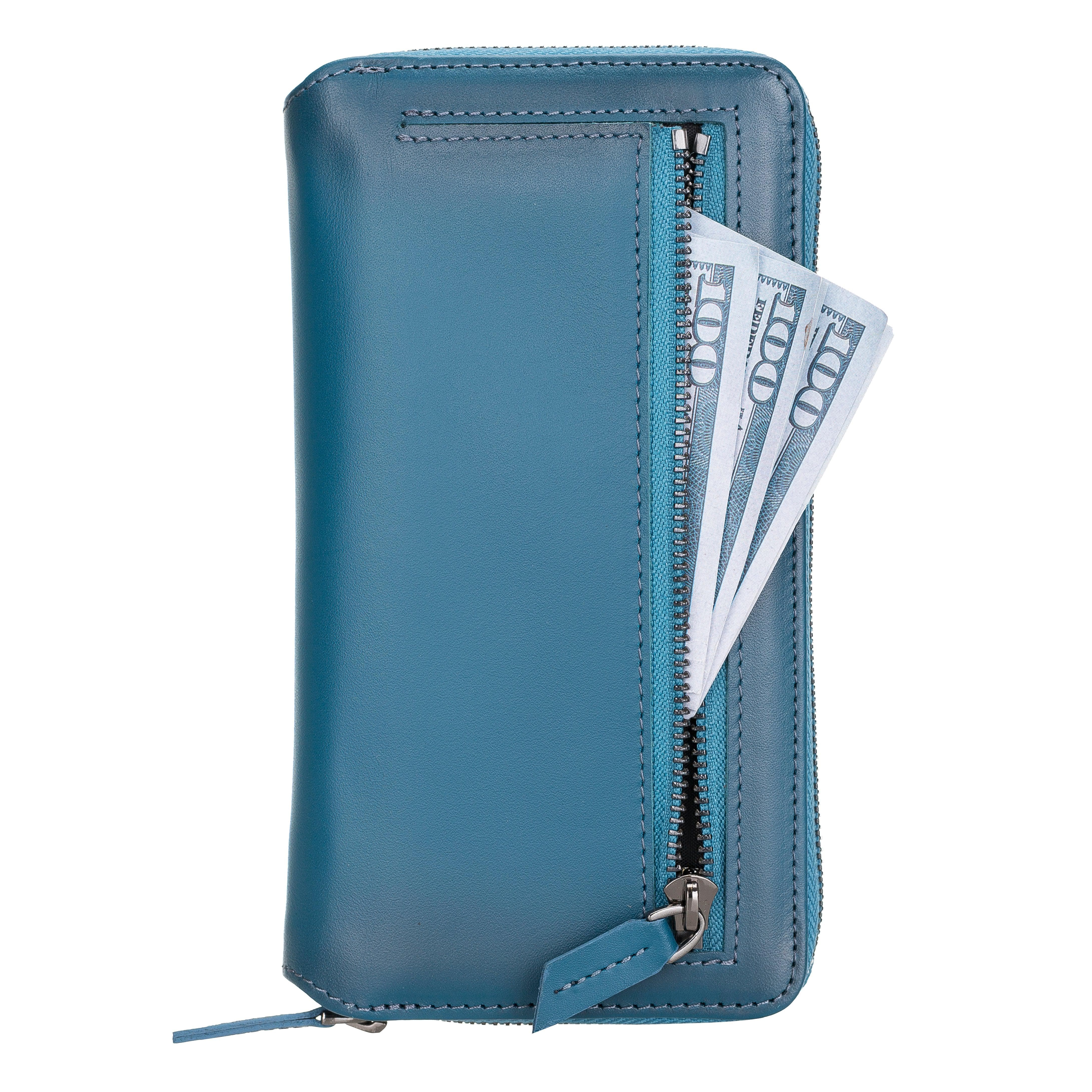 Detachable Leather Zipper Wallet Cases for Apple iPhone 12 Series