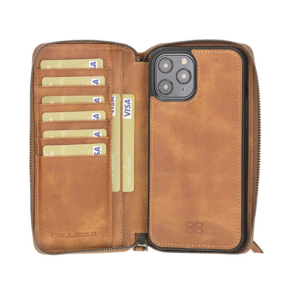 Detachable Leather Zipper Wallet Cases for Apple iPhone 12 Series