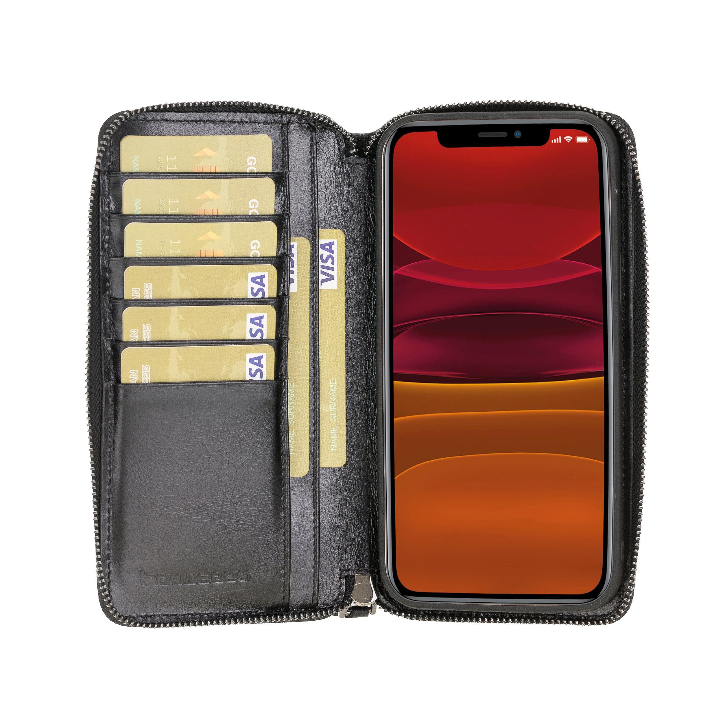 Detachable Leather Zipper Wallet Cases for Apple iPhone 12 Series