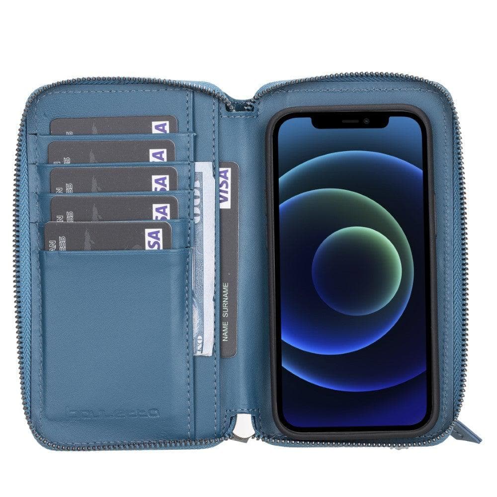 Detachable Leather Zipper Wallet Cases for Apple iPhone 12 Series