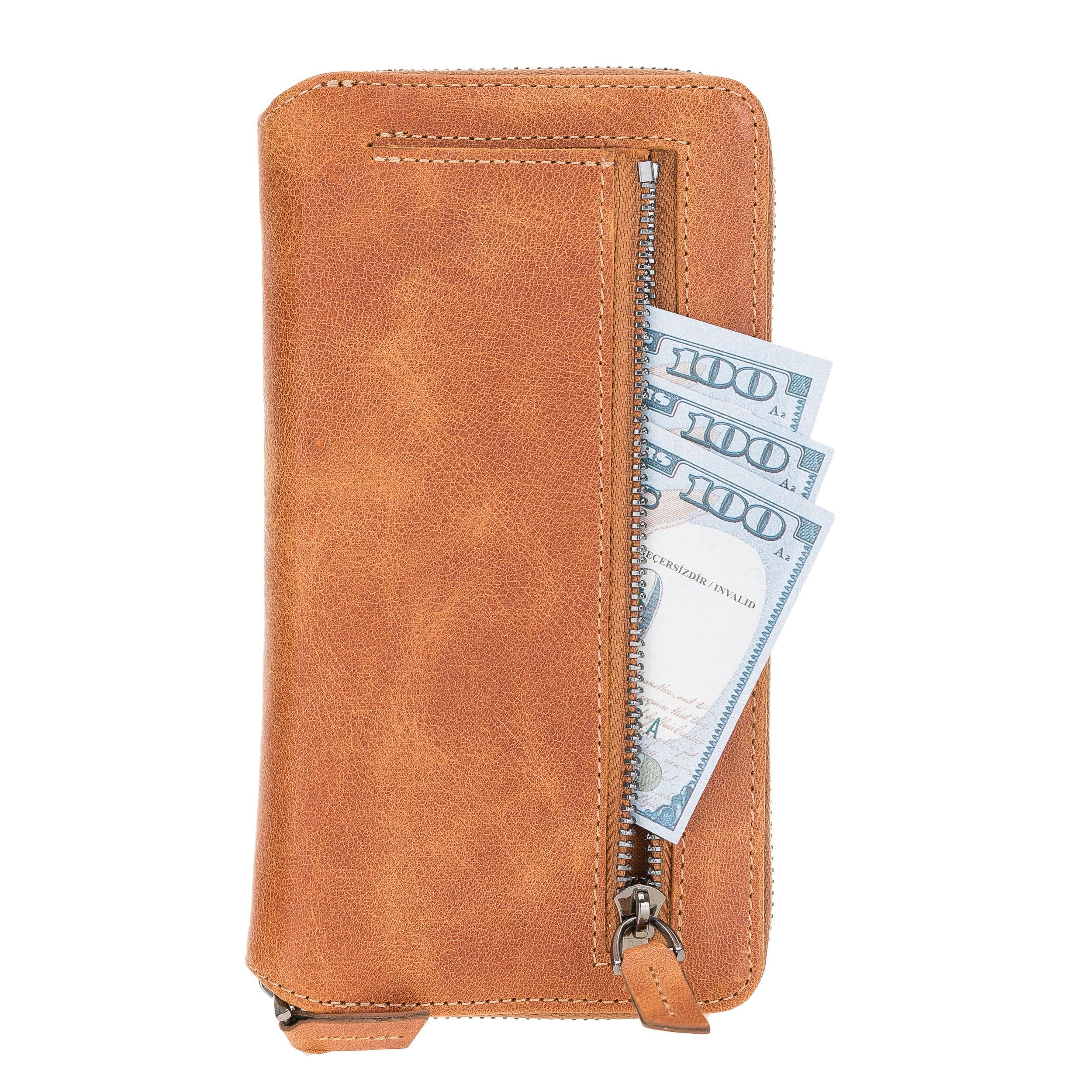 Detachable Leather Zipper Wallet Cases for Apple iPhone 12 Series