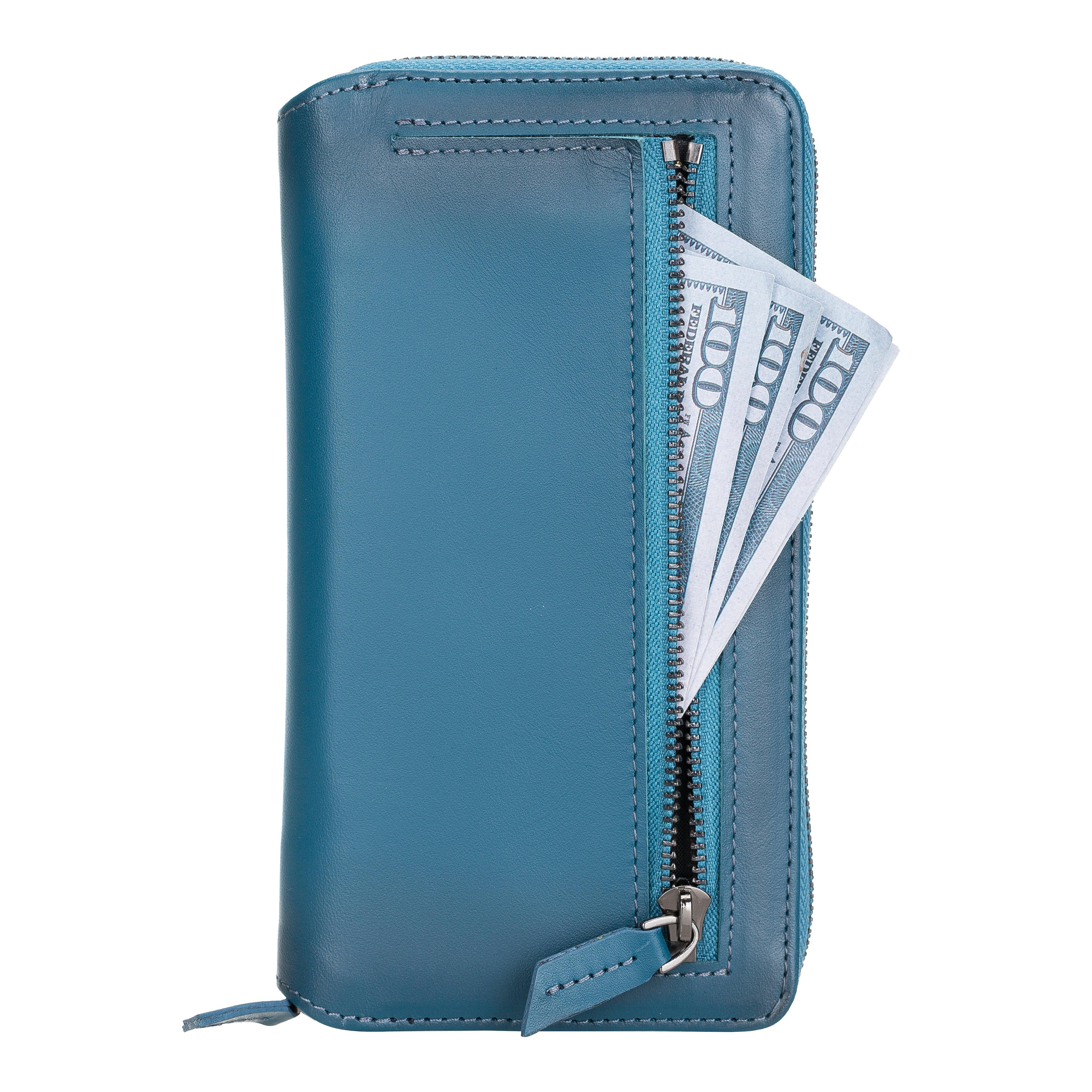 Detachable Leather Zipper Wallet Cases for Apple iPhone 12 Series