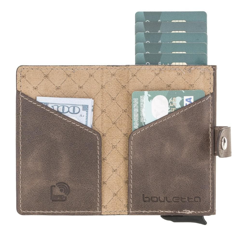 Terry Coin Leather Mechanical Card Holder