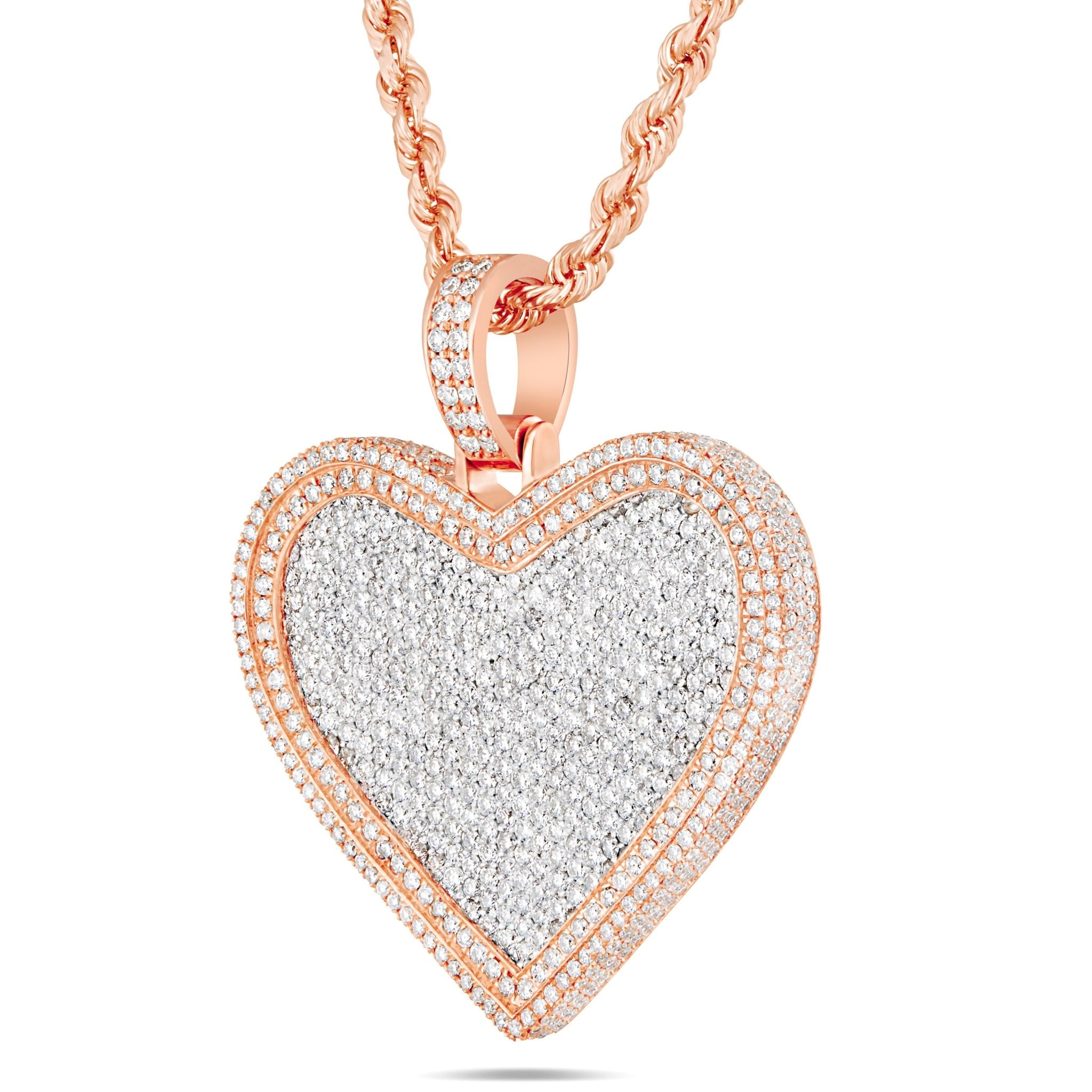 Shyne Collection 10K Gold 6.92ct Medium Diamond Heart Pendant