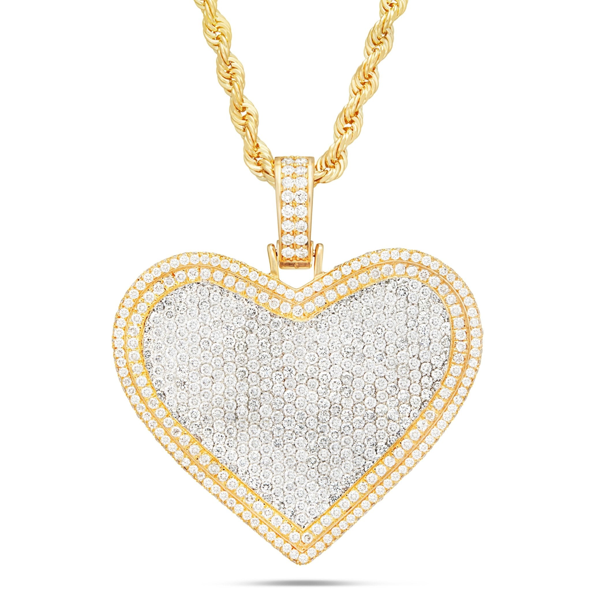Shyne Collection 10K Gold 6.92ct Medium Diamond Heart Pendant