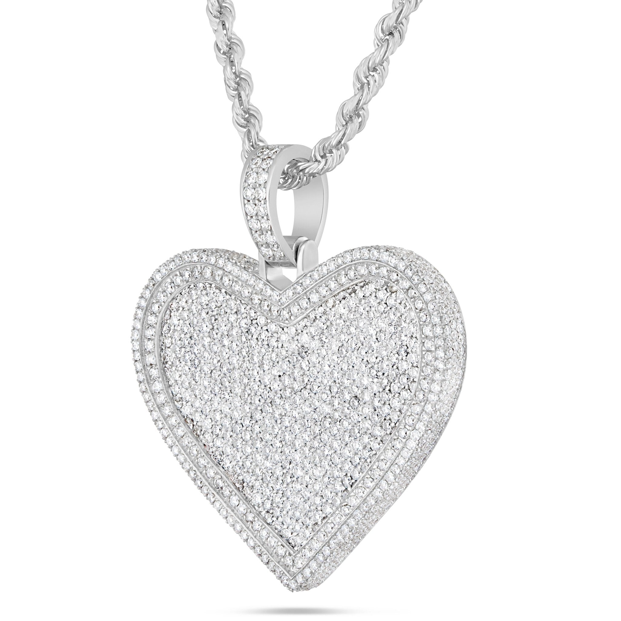 Shyne Collection 10K Gold 6.92ct Medium Diamond Heart Pendant