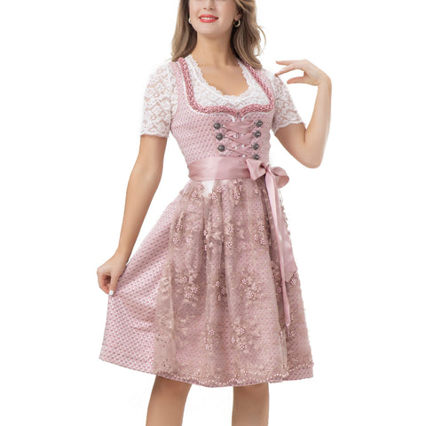 a pink dirndl