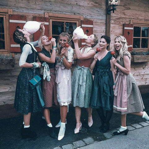 ladies wearing dirndl to Oktoberfest