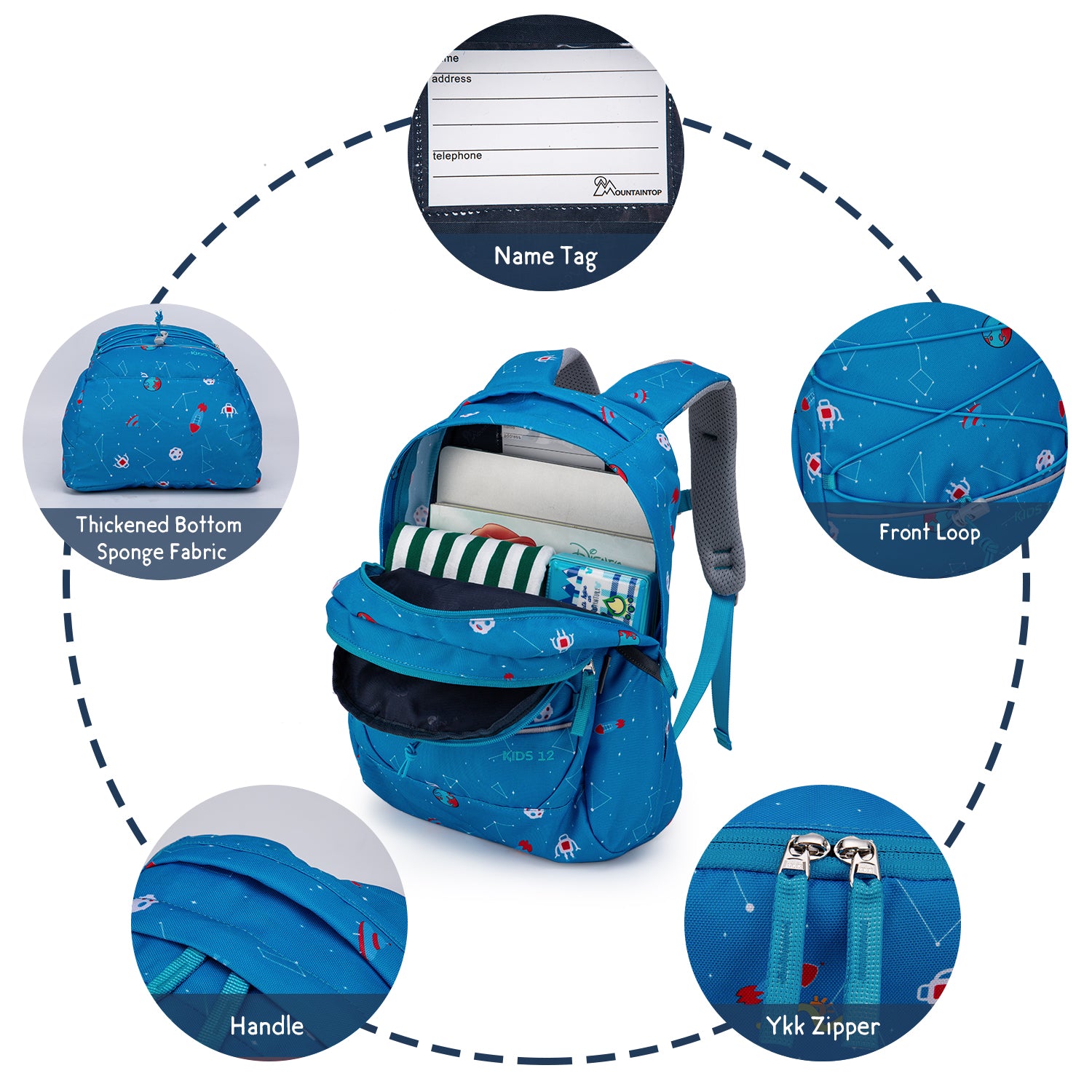 [M6029A]MOUNTAINTOP? 10L Kids Childrens Backpack