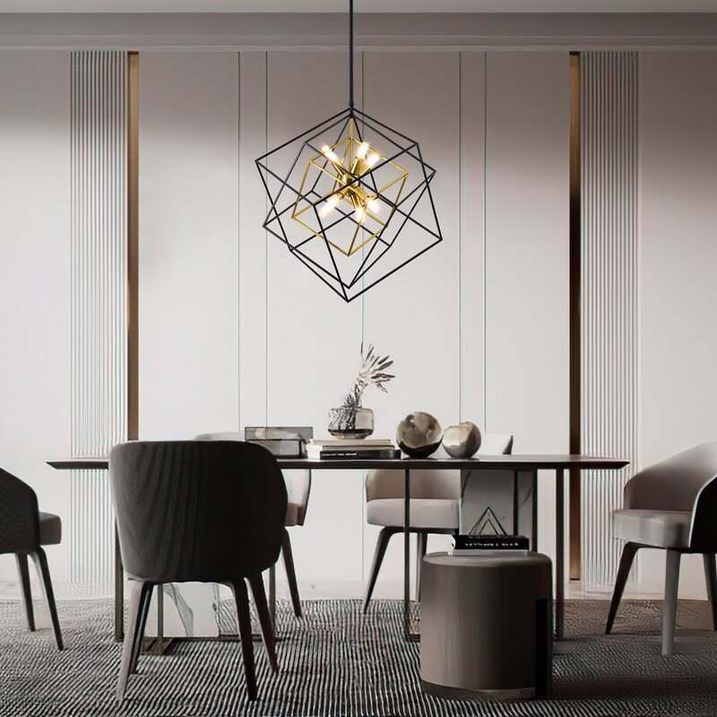 Castille 8 - Light 72.3'h Dimmable Geometric Chandelier | Bahtash