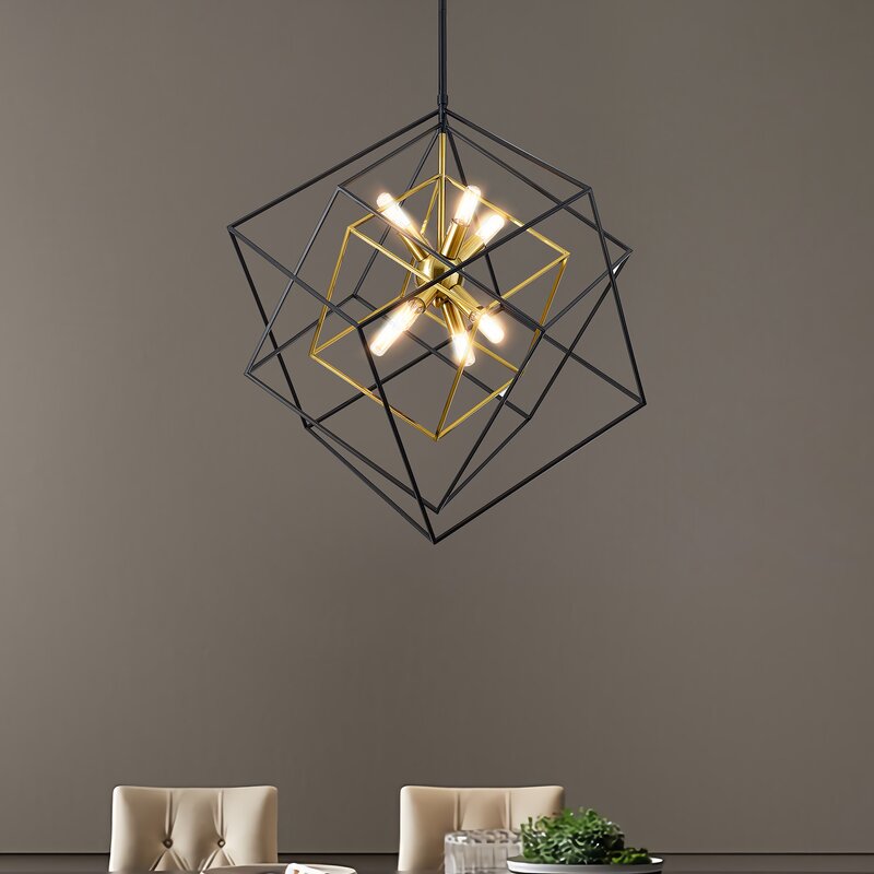 Castille 8 - Light 72.3'h Dimmable Geometric Chandelier | Bahtash