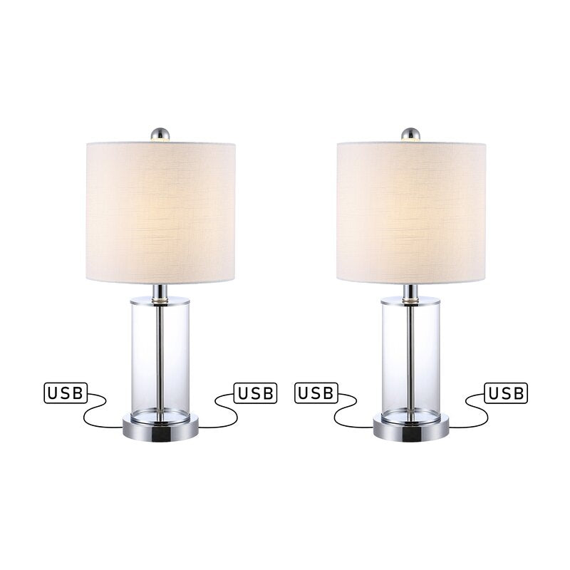 Serkan USB Table Lamp (Set of 2) - Bahtash Homes