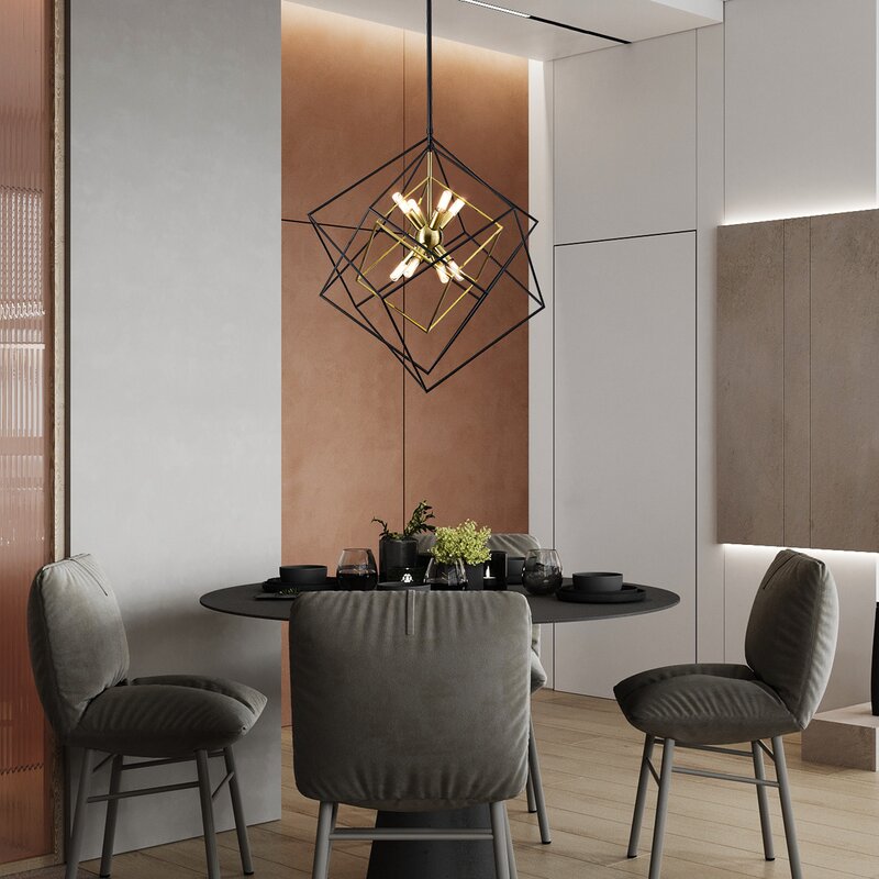 Castille 8 - Light 72.3'h Dimmable Geometric Chandelier | Bahtash