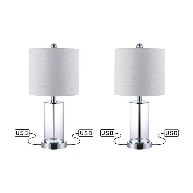 Serkan USB Table Lamp (Set of 2) - Bahtash Homes