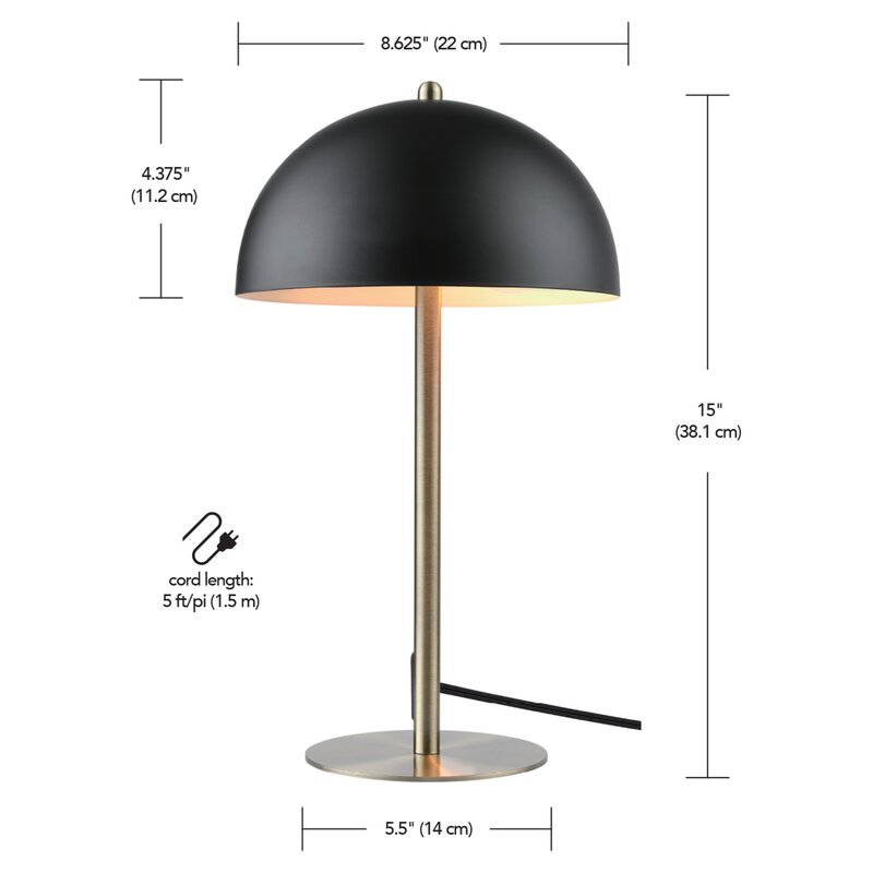 Luna Metal Desk Lamp - Black Color | Bahtash Homes