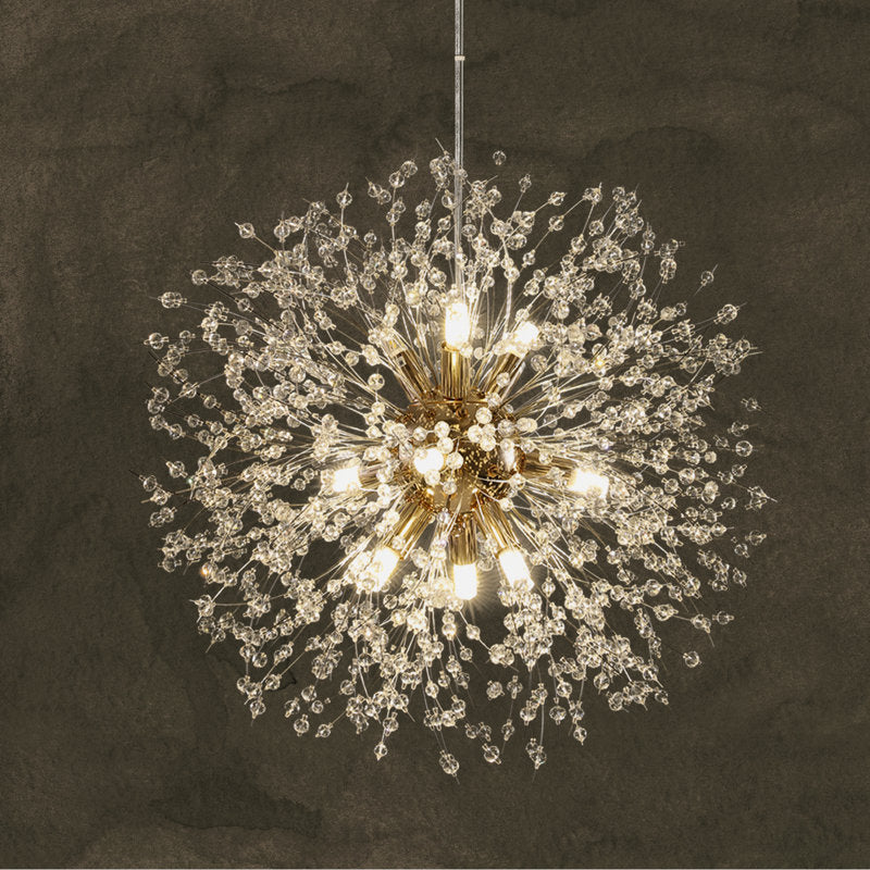 Lakeyah 12 - Light Dimmable Sputnik Sphere Chandelier - Gold Finish | Bahtash