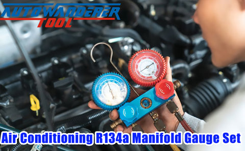 R134a AC Gauge 3 Way A/C Manifold Gauge Set Air Conditioning Manifold –  Autowanderer Tool