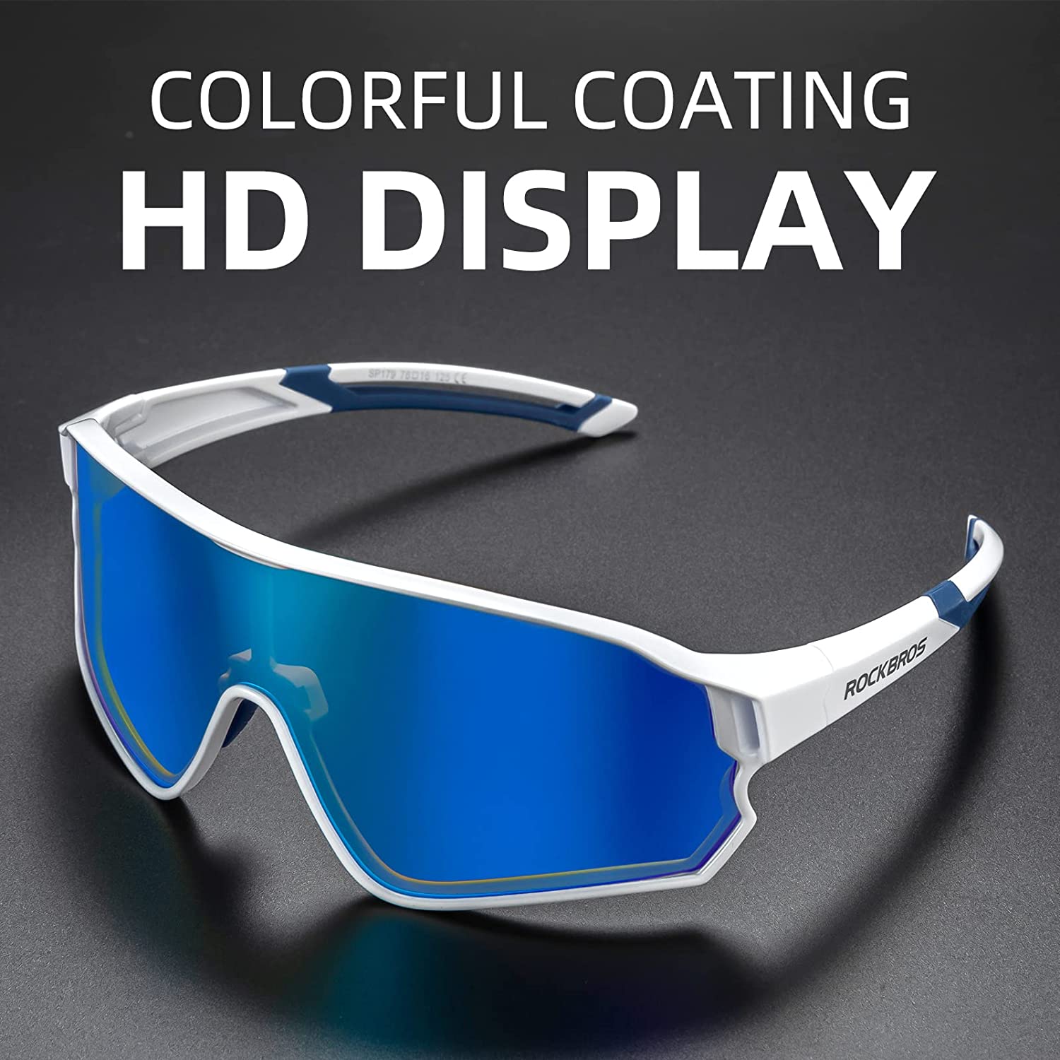 ROCKBROS Polarized Sunglasses UV Protection White Blue