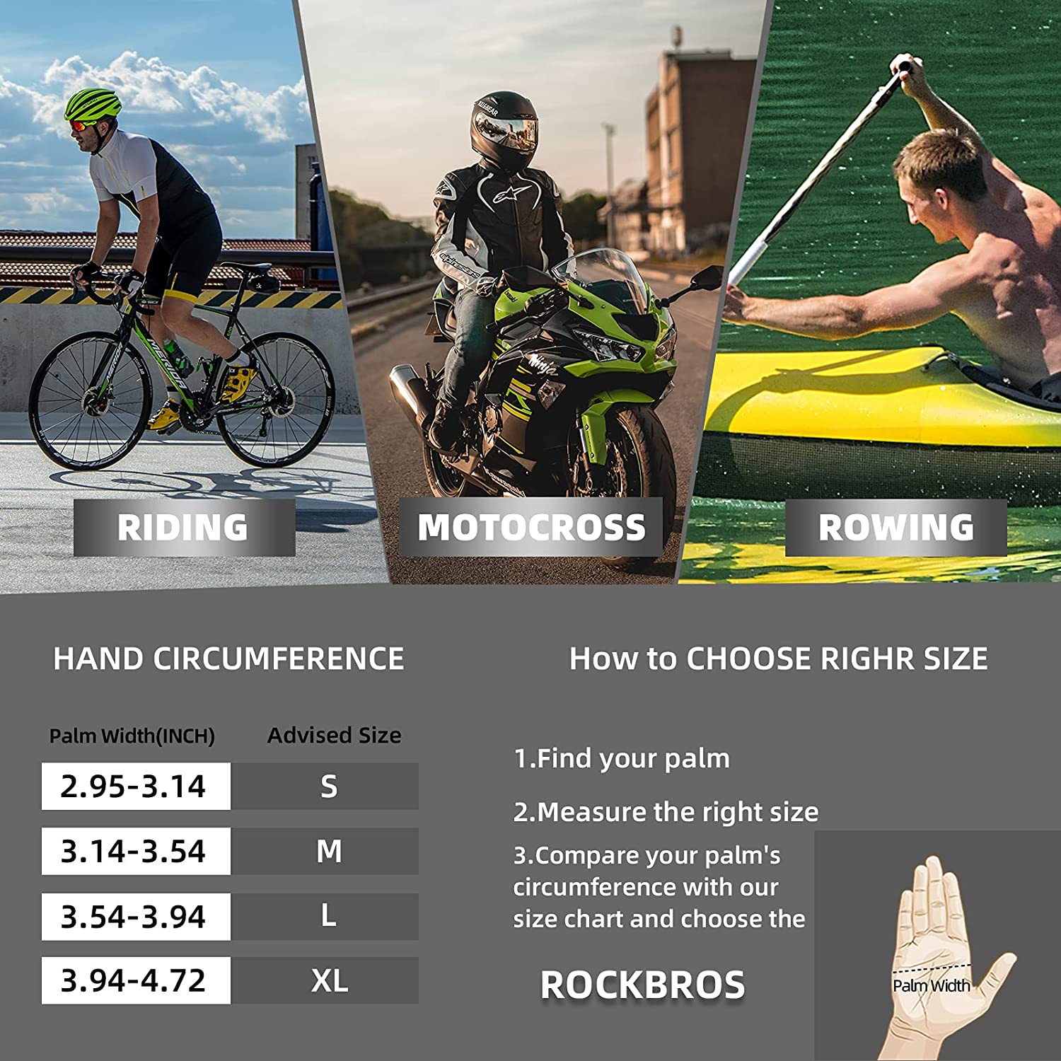 ROCKBROS Cycling Gloves  Anti-Slip Breathable