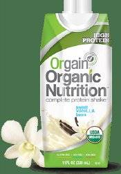 Orgain Organic Nutritional Shake Sweet Vanilla Bean Flavor 11 oz. Carton Ready to Use, 860547000006 - Case of 12