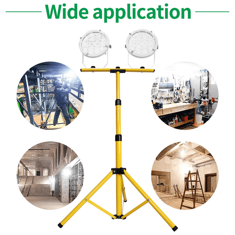 Mcwofi adjustable tripod bracket is suitable for LED floodlight and stainless steel foldable LED work light tripod bracket for family, work, garage, camping, indoor and outdoor emergencies