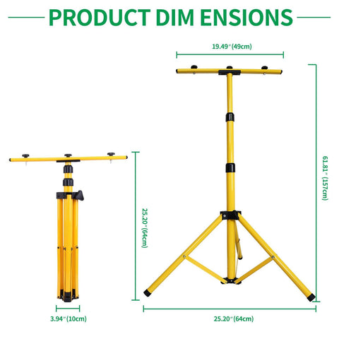 Mcwofi adjustable tripod bracket is suitable for LED floodlight and stainless steel foldable LED work light tripod bracket for family, work, garage, camping, indoor and outdoor emergencies