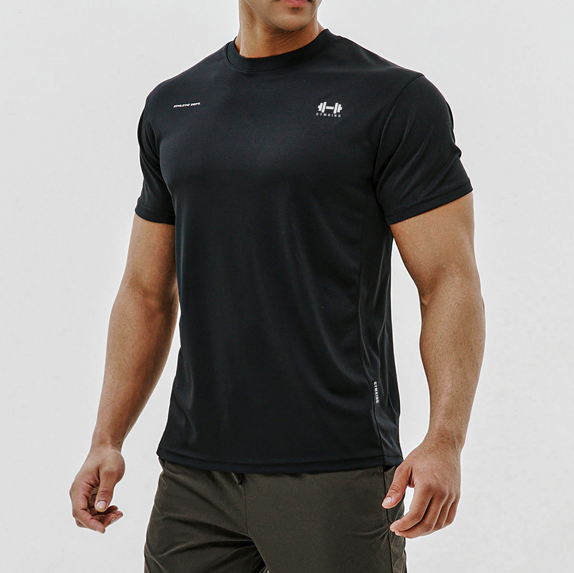 Gym Fitness T-Shirts Men Running Workout Short Sleeve Tees