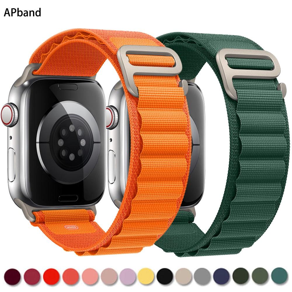 Apple Series Watch Band Alpine Loop Strap Nylon Wrist Watch Bracelet Belt Iwatch series 3 5 SE 6 7 8 Ultra