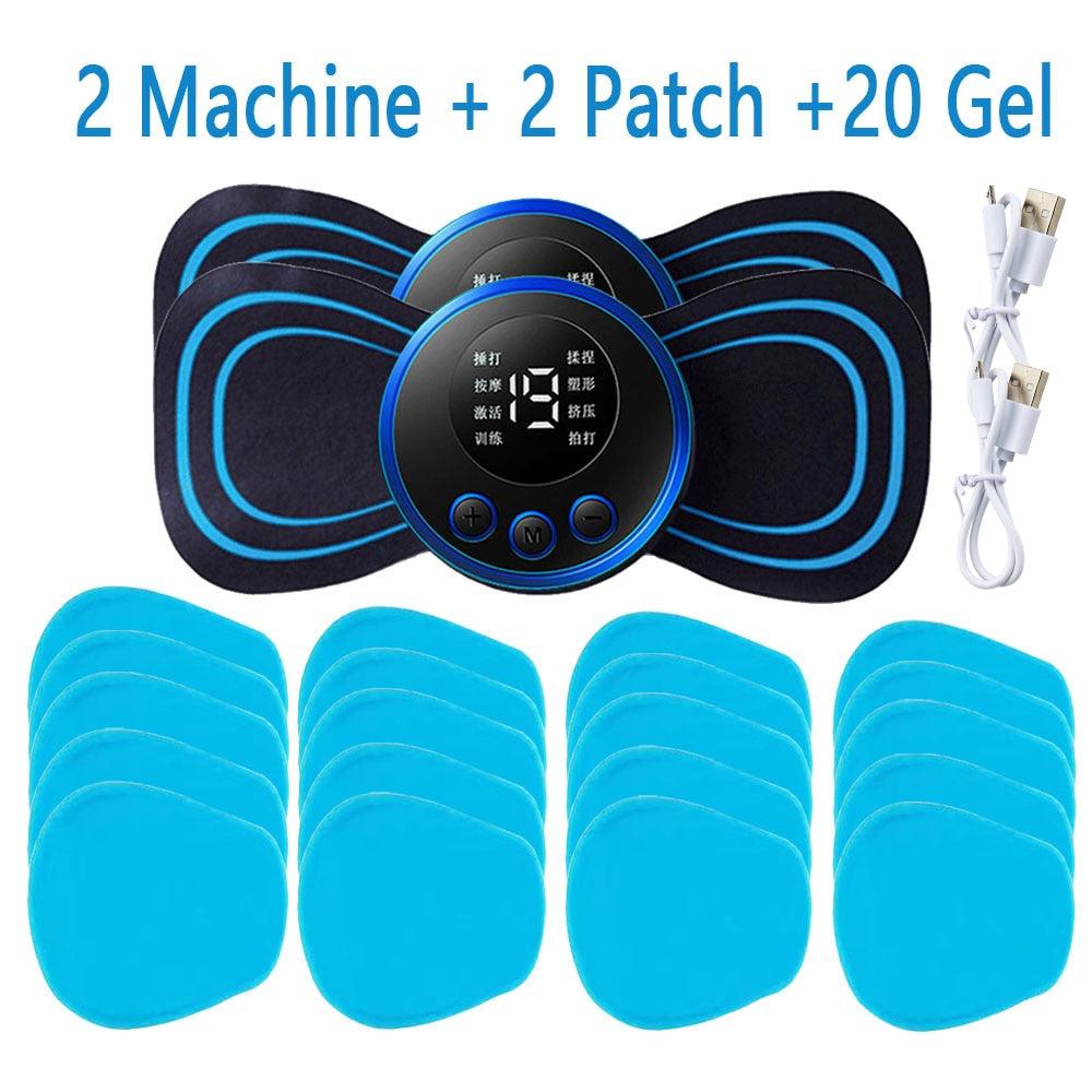 Portable Neck Pain Relief Stretcher Electric Massager 8 Mode Pulse Muscle Stimulator
