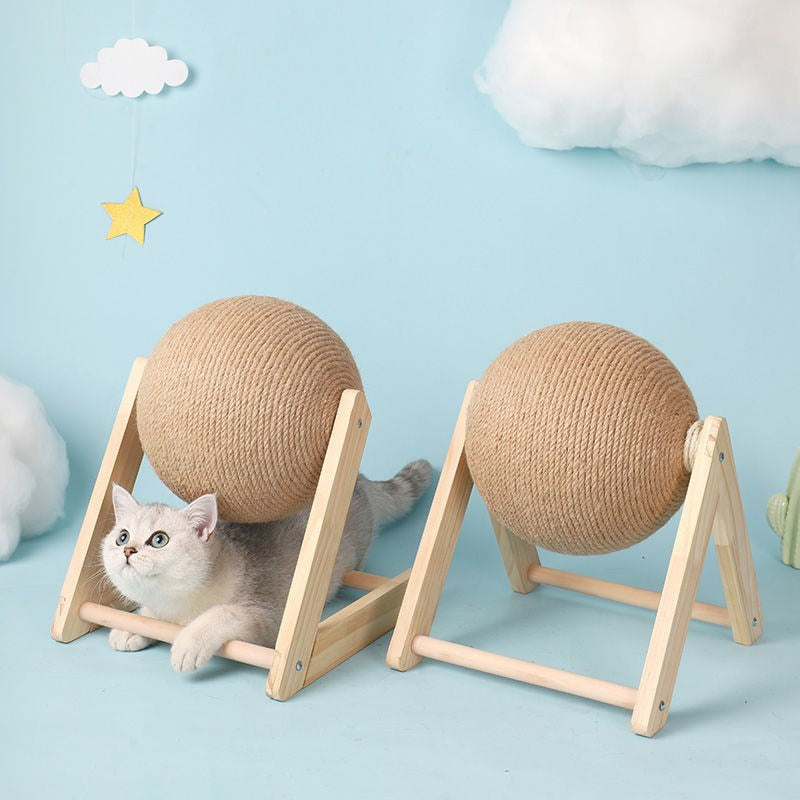 Balerz Cat Scratching Toy Ball Kitten Sisal Rope Ball Board Grinding Paws Toys