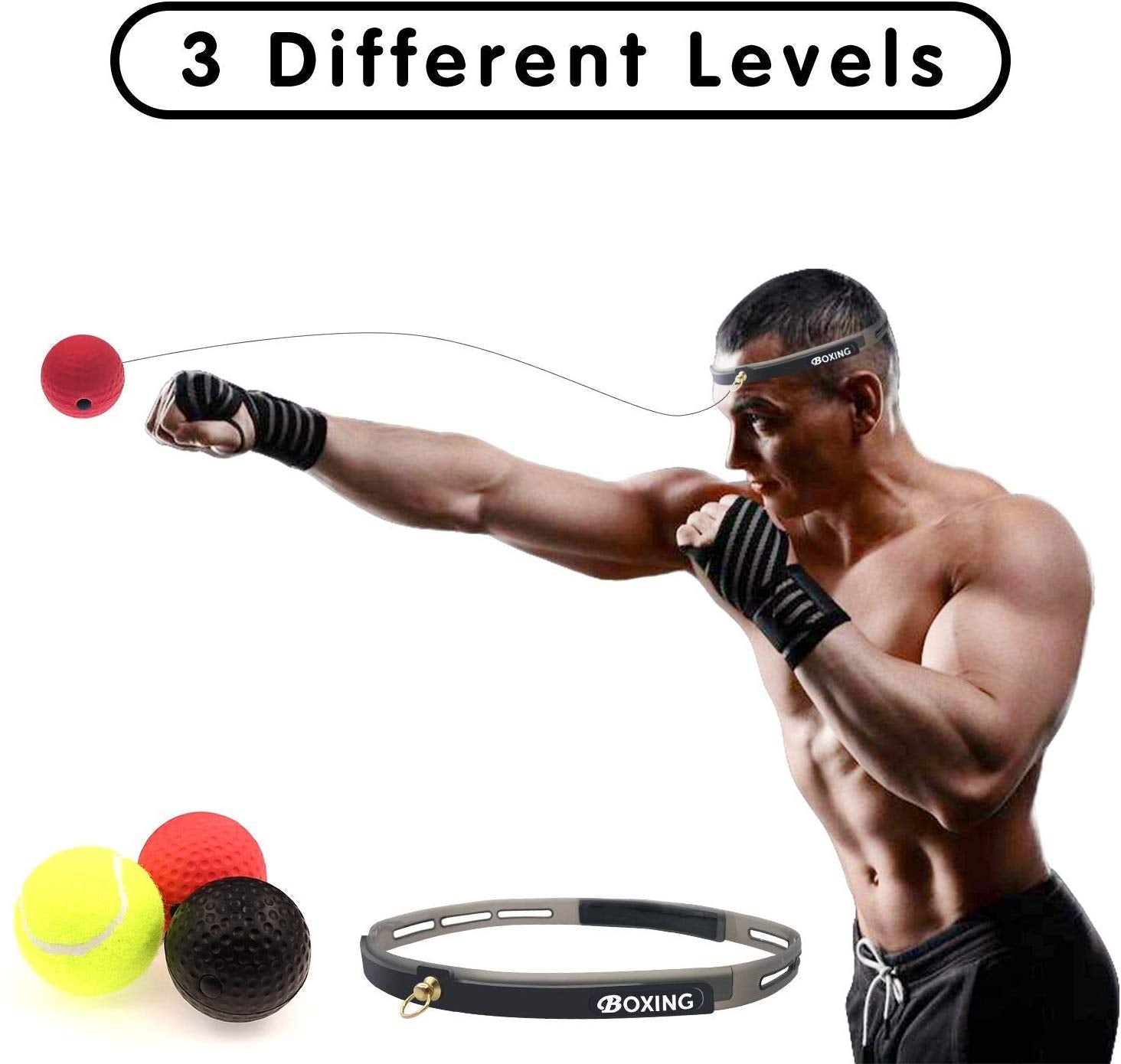 Boxing Ball on String Sports Speed Reactions MMA Fighting Training Karate Muay Thai Silicone Head Bands Kids Exercise Equipment