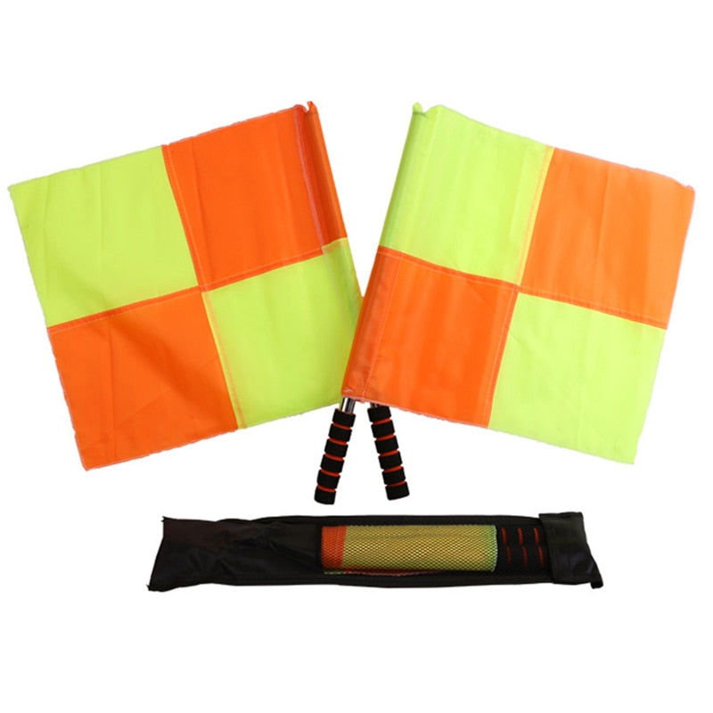 1 Pair Soccer Linesman Flag for Sports Match Football Referee Equipment