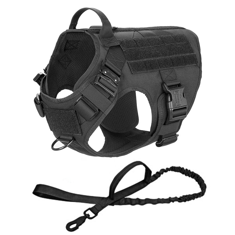 Training Tactical Dog Harness Vest with Dog Leash