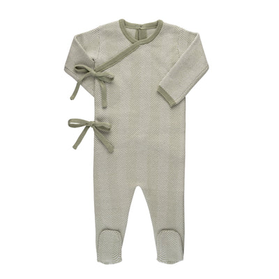 Pippin Herringbone Knit Footie Layette