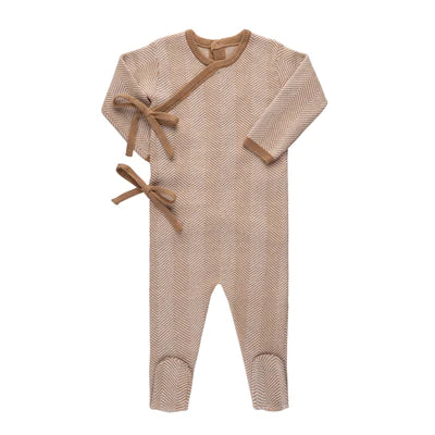 Pippin Herringbone Knit Footie Layette